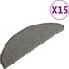 vidaXL Tapis d'escalier 15 pcs 65x21x4 cm Gris