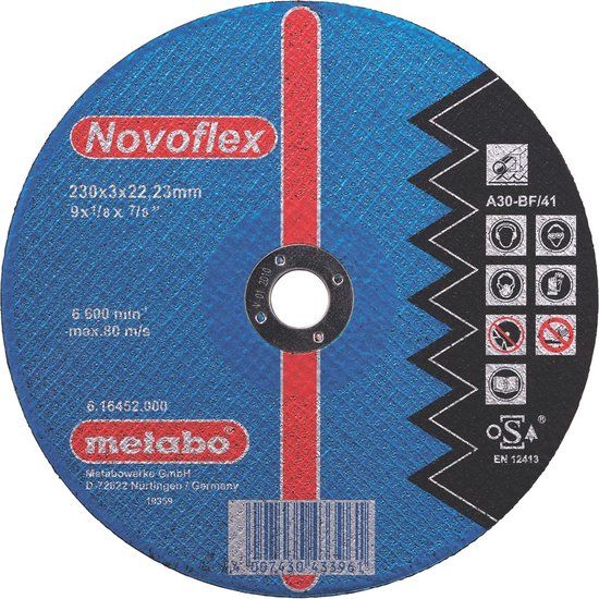 Metabo accessoires Metabo Doorslijpschijf Ø 180x3,0x22,2 staal Novoflex - 25 stuks