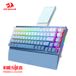 Redragon RS68 série 3ème Mock Examination, clavier mécanique sans fil en alliage d’aluminium, changement de type de switch à chaud, Bluetooth, support de poignet détachable, pour e-sport, jeu et bureau, bleu dégradé
