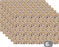 KitchenYeah Placemat Set - Terrazzo Pattern, 45x30cm, 6-Piece, Heat Resistant, Anti-Slip, Washable