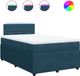 vidaXL Lit plateforme avec matelas, bleu, 120x190 cm, velours
