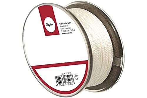 RAYHER 8902202 natuurlijke rijgzijde, 0,33 mm diameter, spoel 25 m, wit