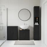 Prolenta Maison Exclusive Ensemble de meubles de salle de bain exclusif - Système en 3 pièces UTRECHT, couleur noire