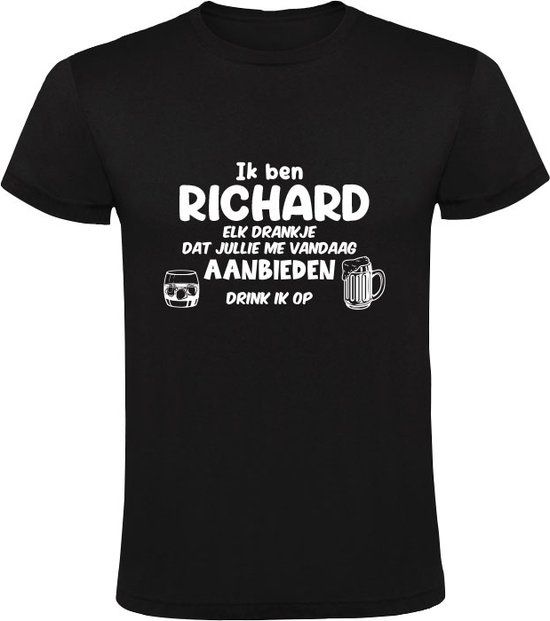Ik ben Richard Heren T-shirt - Zwart - 5XL