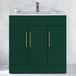 Hudson Reed meuble de salle de bain meuble lavabo vert foncé 81cm avec lavabo | poignées en laiton brossé | Cluo