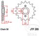 JT Sprockets JTf289.15 15T stalen voortandwiel