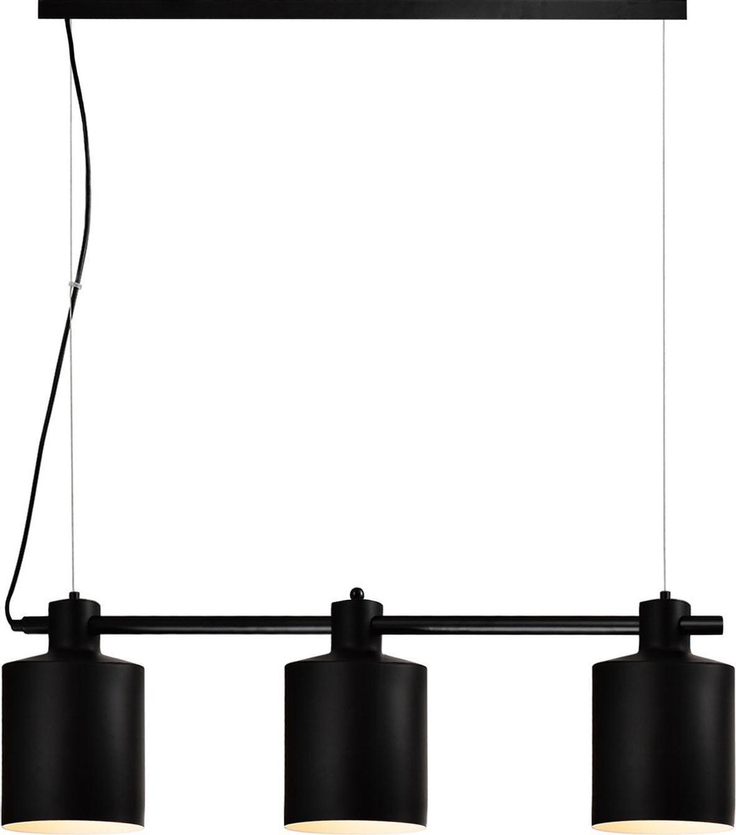 QUVIO Hanglamp modern / Plafondlamp / Sfeerlamp / Leeslamp / Eettafellamp / Verlichting / Slaapkamer lamp / Slaapkamer verlichting / Keukenverlichting / Keukenlamp - 3 lichtpunten met ronde kappen - 15,5 x 90 x 26 cm (lxbxh)