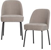 WOOOD Vogue Eetkamerstoelen - Geweven Stof - Zand - Set van 2