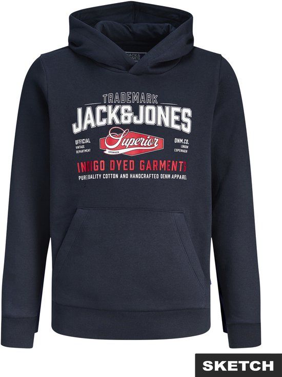Jack & Jones Logo Sweat 2 Col Hoodie Junior - Maat 164