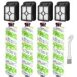Dhoua Vervangende onderdelen voor Bissell CrossWave Pet Pro 2306A & CrossWave 1785-serie, 4-pack multi-Surface Pet Pro-borstelrollen + 4 stuks 1866 vacuümfilters, vergelijkbaar met deel 1613568