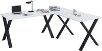 VCM Holz Schreibtisch | Eckschreibtisch schlicht | 160x160 | L Form links oder rechts | Arbeitstisch Platte 80 cm tief | Computertisch Büromöbel - Lona X