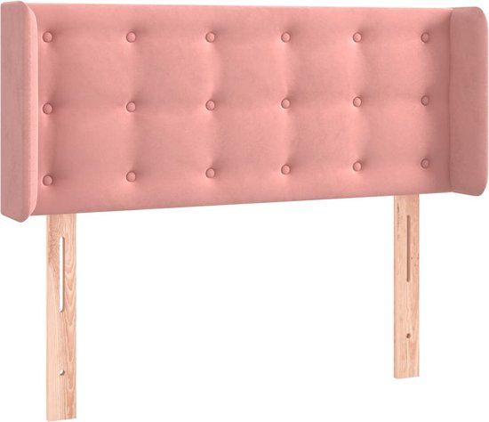 vidaXL Hoofdbord met randen 83x16x78/88 cm fluweel roze