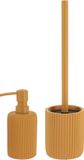 Tendance Accessoires de salle de bain set 2-delig - Polyresin - oranje - geribbeld - luxe set