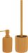 Tendance Accessoires de salle de bain set 2-delig - Polyresin - oranje - geribbeld - luxe set