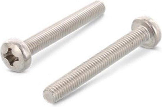 Metaalschroef Din7985Ph M4X50Mm Ck RVS A2 - 500 stuks