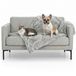 Furhaven Medium Waterdichte Kalmerende Pluche Lange Faux Fur & Fluwelen Hond Deken, Wasbaar - Mist Grijs, Medium