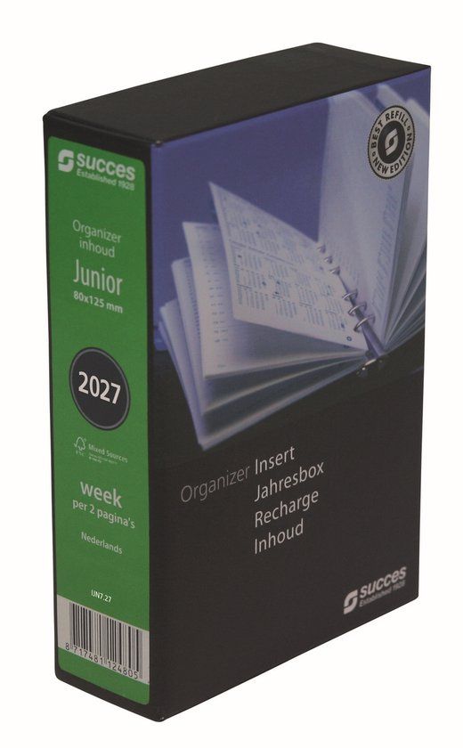 Succes Organizing Systems Junior Weekagenda 2027 Navulling Blauw Wit
