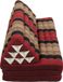 Fine Asianliving Coussin Thaïlandais de méditation triangulaire pliable pour sol, yoga, kapok 80x190cm XXXL Rouge