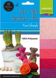 Vaessen Creative Vilt pakket A5 - 2 mm - 5 Stuks - Roze
