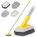 Brosse de salle de bain - Télescopique - 128 cm - 3-en-1 - Tête triangulaire