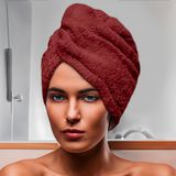 Soleil d'ocre Badhanddoek voor het hoofd, katoen, 24 x 62 cm, baksteen lagune