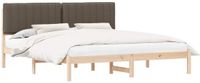 vidaXL Bedframe met Gevoerd Hoofdbord Taupe 180 x 200 cm
