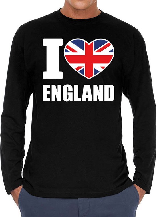 Bellatio Decorations I love England long sleeve t-shirt zwart voor heren S