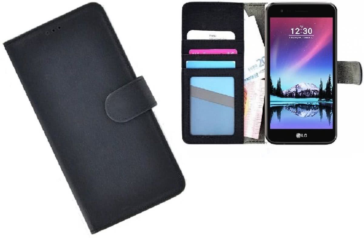 pearlycase Wallet Bookcase Zwart Portemonnee smartphonehoesje voor LG K4 2017 - 8719669004695