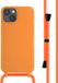 iMoshion iPhone 14 Hoesje met Koord - Siliconen Back Cover - Oranje