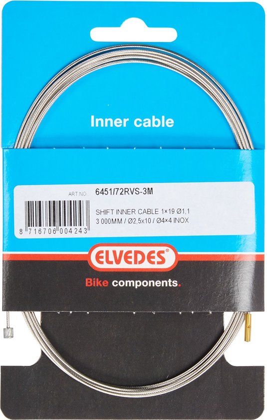 Elvedes Binnenkabel Shift Universeel 3 Meter Rvs Zilver