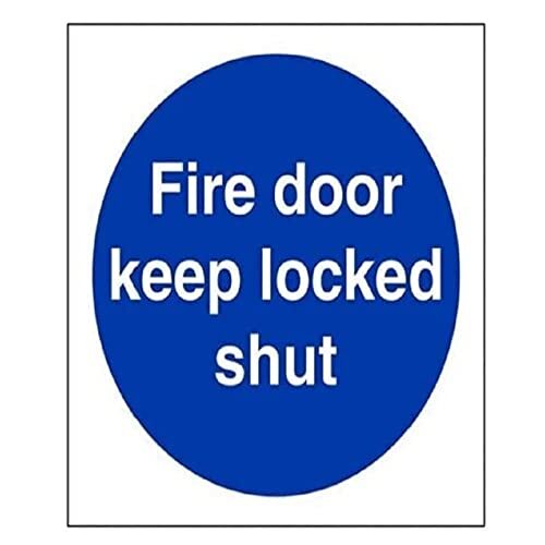 V Safety VSafety Fire Door Keep Locked Shut Sign - 100mm x 100mm - Zelfklevende Vinyl