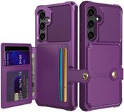 Selected by GSMpunt.nl Portemonnee Hoesje Geschikt voor Samsung Galaxy A55 - Back Cover met Pasjeshouder - Telefoonhoesje voor Pinpas - Kaarthouder op Achterkant - Case met Magneet voor Auto Houder Paars
