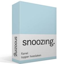 Snoozing flanel topper hoeslaken - Lits-jumeaux (180x210/220 cm) - blauw