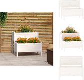 vidaXL Plantenbak - 84,5x84x75 cm - Massief Grenenhout - Wit