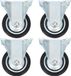 vidaXL - 12 stuks - Zwarte Wielen - 75 mm - Vast - Plaatbevestiging