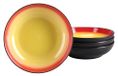 CreaTable, 24931, serie Hot Red, 4-delige serviesset voor 4 personen, Poke Bowl van aardewerk, vaatwasser- en magnetronbestendig, kwaliteitsproductie