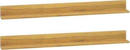 vidaXL Wandschappen 2 stuks 110x10x10 cm massief teakhout bruin