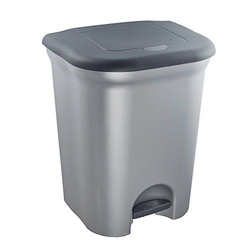 Keeeper Torge pedaalemmer met 2 afvalcontainers - 2 x 11 l - zilver