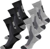 Xtreme Sockswear Wandelsokken - 6 Paar – Wandel Sokken Unisex – Katoen met Coolmax – Multi Grijs – Maat 35/38
