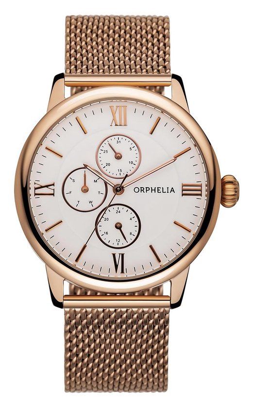 Orphelia Executive herenhorloge - 43 mm - Rosékleurig - Staal