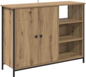 vidaXL Dressoir Artisan Eiken 100 x 33 x 75 cm Bewerkt hout