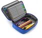Ibenzoa® Grande trousse à crayons avec poignée et doublure pour l'école et la créativité – Bleu