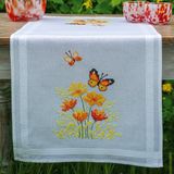 Vervaco Loper kit Oranje bloemen en vlinders