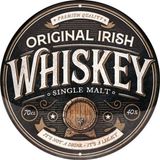 Nostalgic Art Merchandising Whiskey Original Irish. Metalen wandbord in reliëf Ø 35 cm.