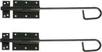 AMIG Verrou coulissant vertical/loquet - 2x - acier - 35 x 6cm - noir - clôture - portail
