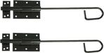 AMIG Verrou coulissant vertical/loquet - 2x - acier - 35 x 6cm - noir - clôture - portail