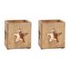 Panda - 2x stuks lanterne en bois/porte-bougies chauffe-plat avec étoile 12 cm - Décoration de Noël porte-bougies chauffe-plat