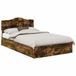 vidaXL Opbergbed met lade Rook Eiken 135 x 190 cm Bewerkt hout
