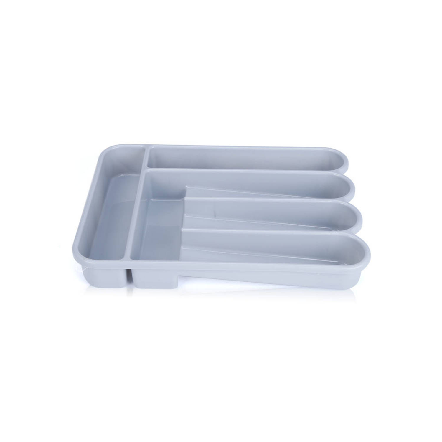 Decopatent Decopatent® Besteklade - Met 5 Vakken - Bestekbak - Kunstof - Bestekbakken - Keukenla bestek organizer - 26 x 35.3 x 4.9Cm - Grijs