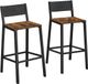 EUZIEL International GmbH Tabourets de bar design industriel set de 2 – Brun-noir vintage